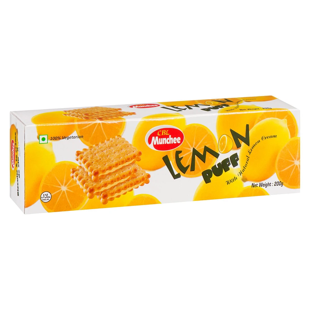 Munchee Biscuits Lemon Puff, 200g Box, Munchee Biscuits Lemon Puff, 200g Box