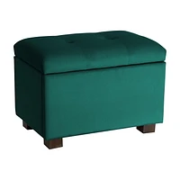Asha Small Tufted Velvet Ottoman with Storage