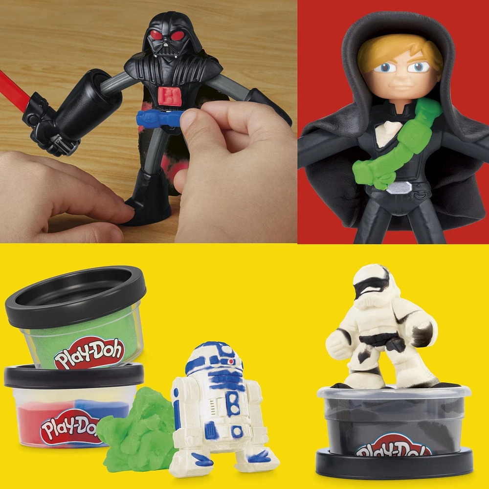 Play-Doh Star Wars Squish & Slice Lightsabers 4 Inch Action Figure Set, Ages 4 and up