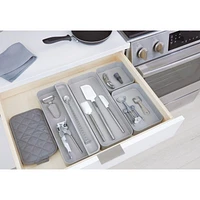 Bac organisateur 6" gris iDesign Eco pour tiroir de cuisine, en plastique recyclé sans BPA – 6" x 15" x 2"