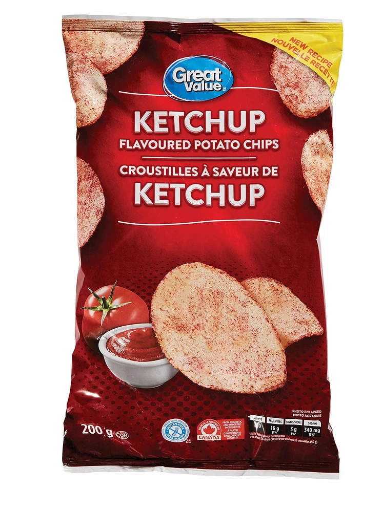 Great Value Ketchup Flavoured Potato Chips, 200 g