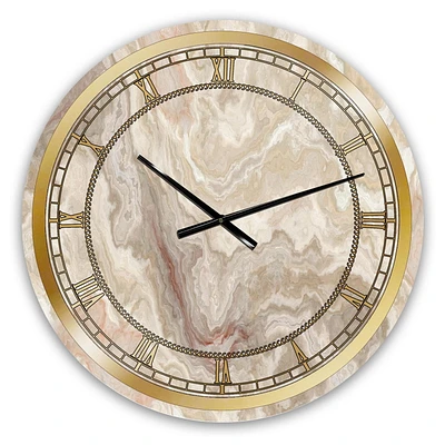 Designart Onyx Blanc Marbre Blanc Naturel horloge murale
