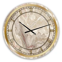 Designart Onyx Blanc Marbre Blanc Naturel horloge murale
