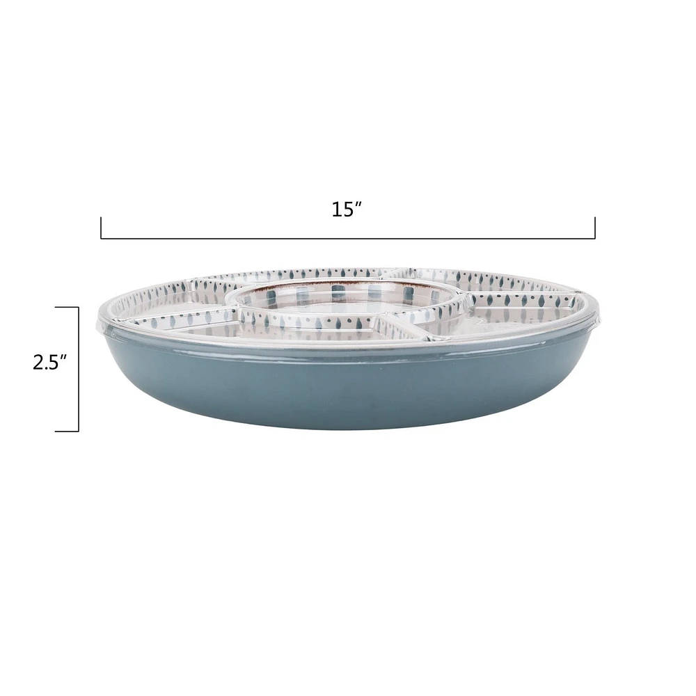 Better Homes & Gardens Lot de 7 copeaux et trempettes en mélamine de bambou bleu 38,1 cm 7 pièces