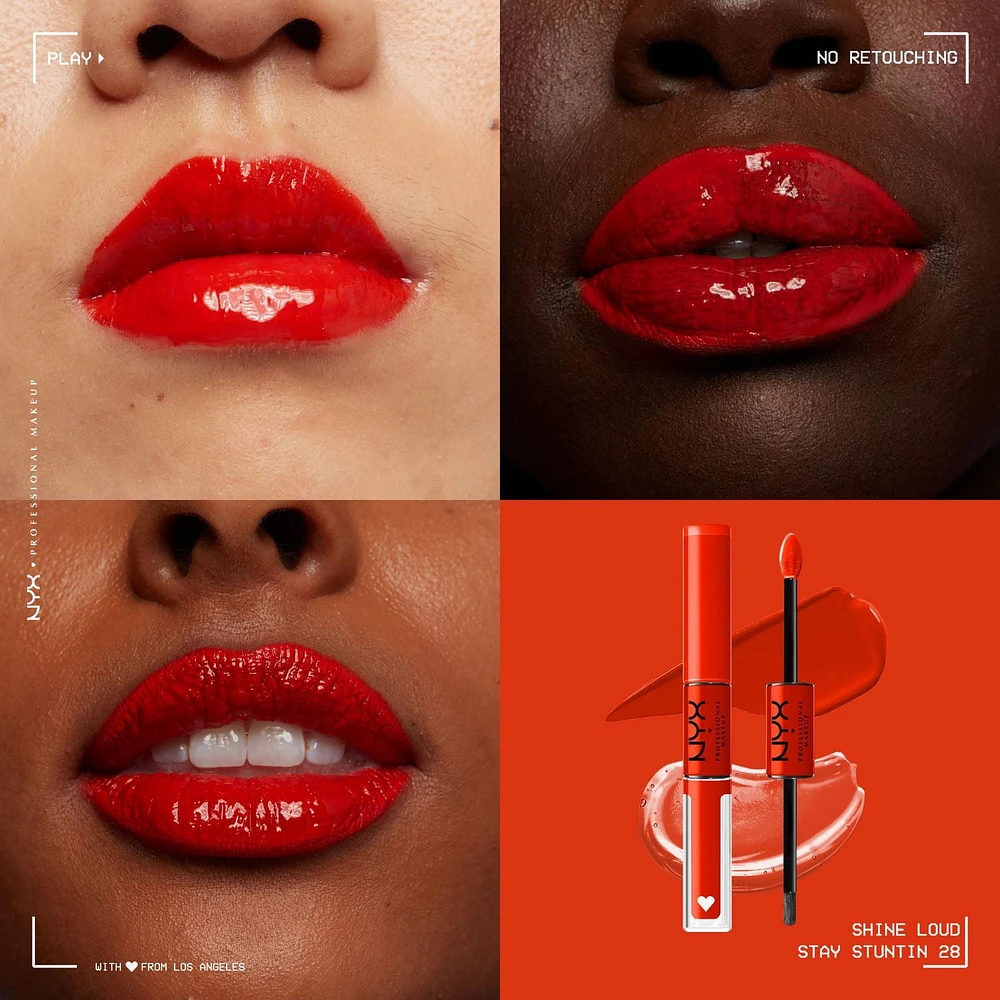 Shine Loud, High shine lip colour, 16HR wear, Vegan Formula, 16h loud shine lip colour