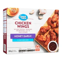 Ailes de poulet surgelées Great Value miel et ail 850 g