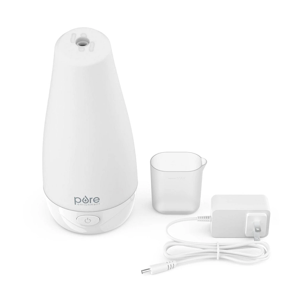 Diffuseur d'huiles essentielles Pure Enrichment PureSpa – Diffuseur d'aromathérapie à ultrasons compact, désodorisant d'air naturel, réservoir d'eau de 100 ml et lumière d'ambiance en option – Dure ju