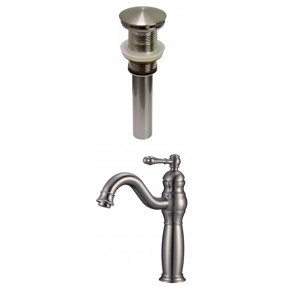American Imaginations AI-29480 Ensemble de robinet en laiton sans plomb approuvé par CUPC à 1 trou de couleur nickel brossé - Drain incl.