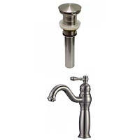 American Imaginations AI-29480  Ensemble de robinet en laiton sans plomb approuvé par CUPC à 1 trou de couleur nickel brossé - Drain incl.
