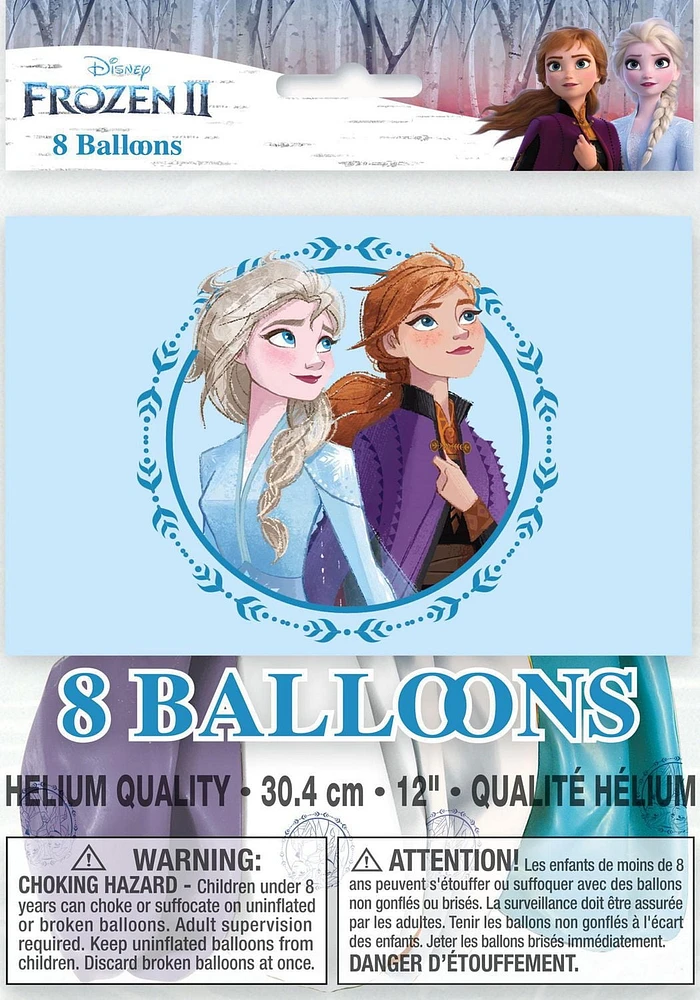 Disney Frozen Latex Balloons, 8CT, Measures 12" when inflated