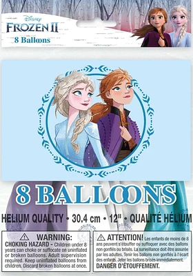 Disney Frozen Latex Balloons, 8CT, Measures 12" when inflated