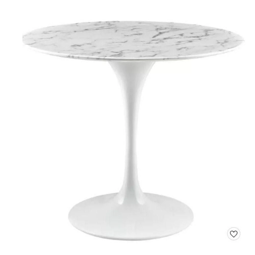 Table de placage de MDF en Faux Marbre Ven, Table à manger Ronde, Pour Salon, Entrée, Salle à Manger