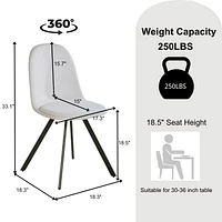 Ensembles de salle à manger Homy Casa - Table de 62.9 pouces et 4 chaises rembourrées pour salle à manger familiale Ensembles de 5 pièces pour 4-6 personnes