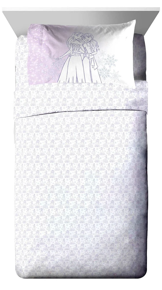 Frozen 'Winter Frost Adventures' Kids 3-Piece Twin Sheet Set, 100% Polyester