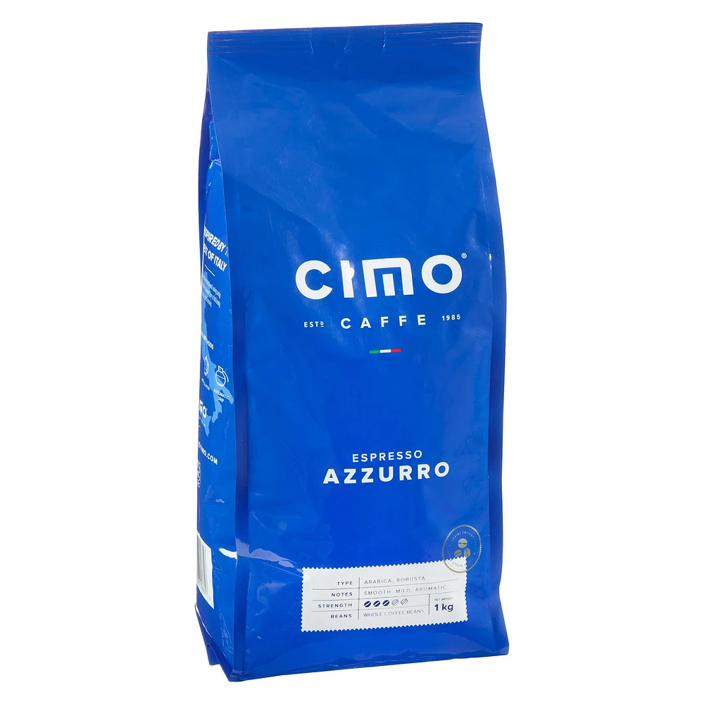 Cafe Cimo Espresso Azzurro 1kg Medium Roast, Espresso Coffee Beans