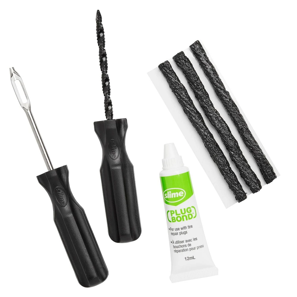 Trousse de bouchons de pneu Slime avec poignée droite 6 pièces