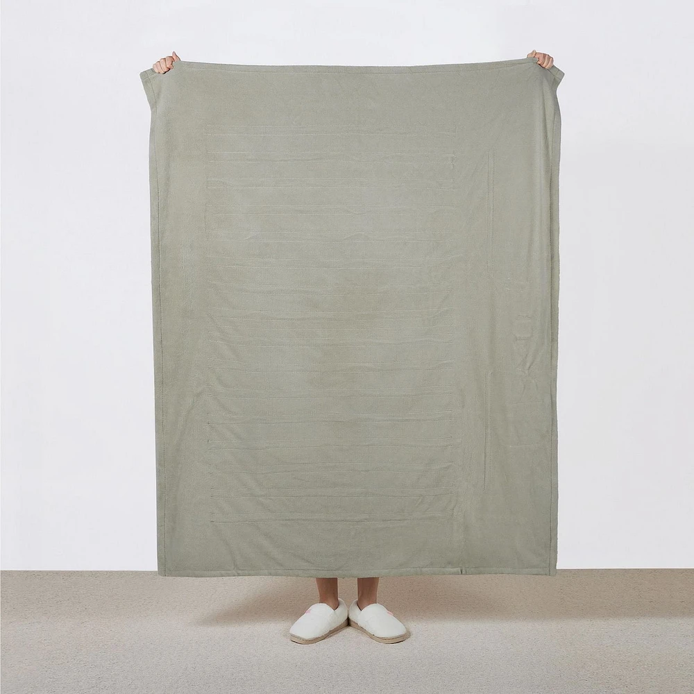 Jeté chauffant Sunbeam en micropeluche à carreaux gris ardoise,  4 réglages de chaleur, arrêt automatique après 4 heures, 127 cm x 152,4 cm (50 po x 60 po)