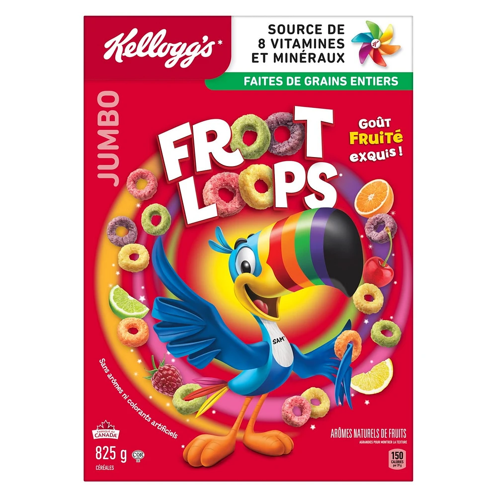 Céréales Kellogg's Froot Loops, format géant, 825 g 825 g