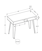 Monarch Specialties Computer Desk, Home Office, Laptop, Left, Right Set-up, Storage Drawers, 40"l, Work, Metal, Laminate, Black, Contemporary, Modern