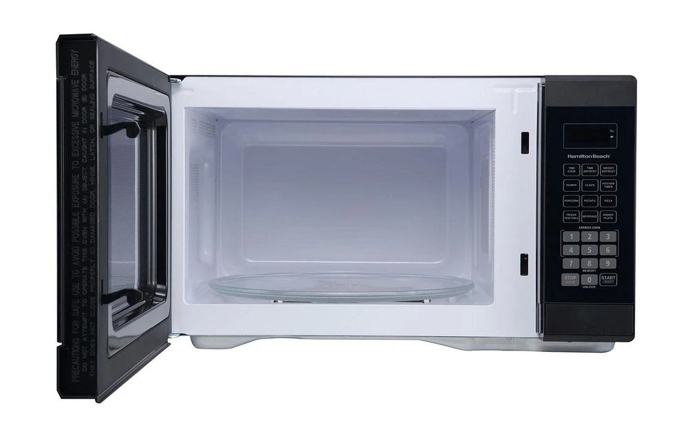 Micro-ondes compact de 1,1 pi³ en blanc de Hamilton Beach Cuisson en une touche