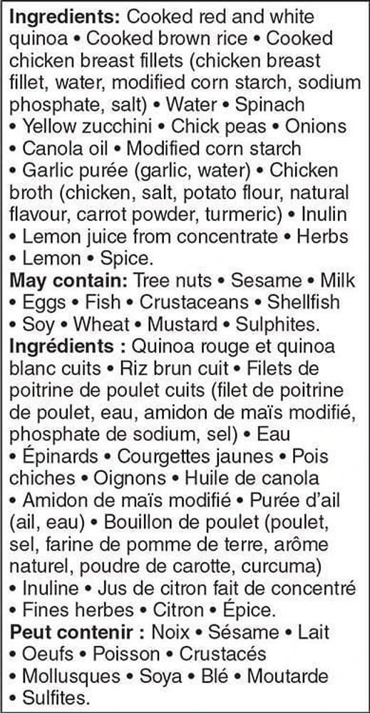 Bol nutritif poulet citron et fines herbes Great Value 300 grammes