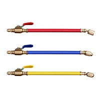Duracool® Manifold Hose Shut Off Ball Valves. Set of three. Yellow-Blue-Red Hoses.