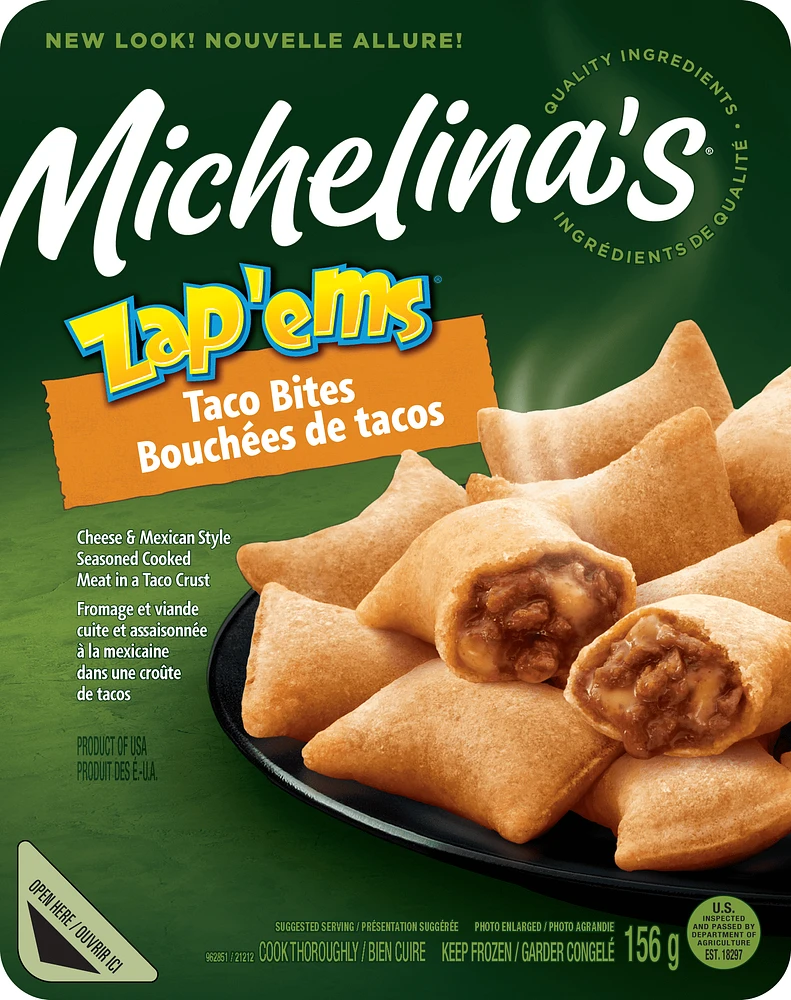 Michelina's Zap'ems Taco Bites, 156 g