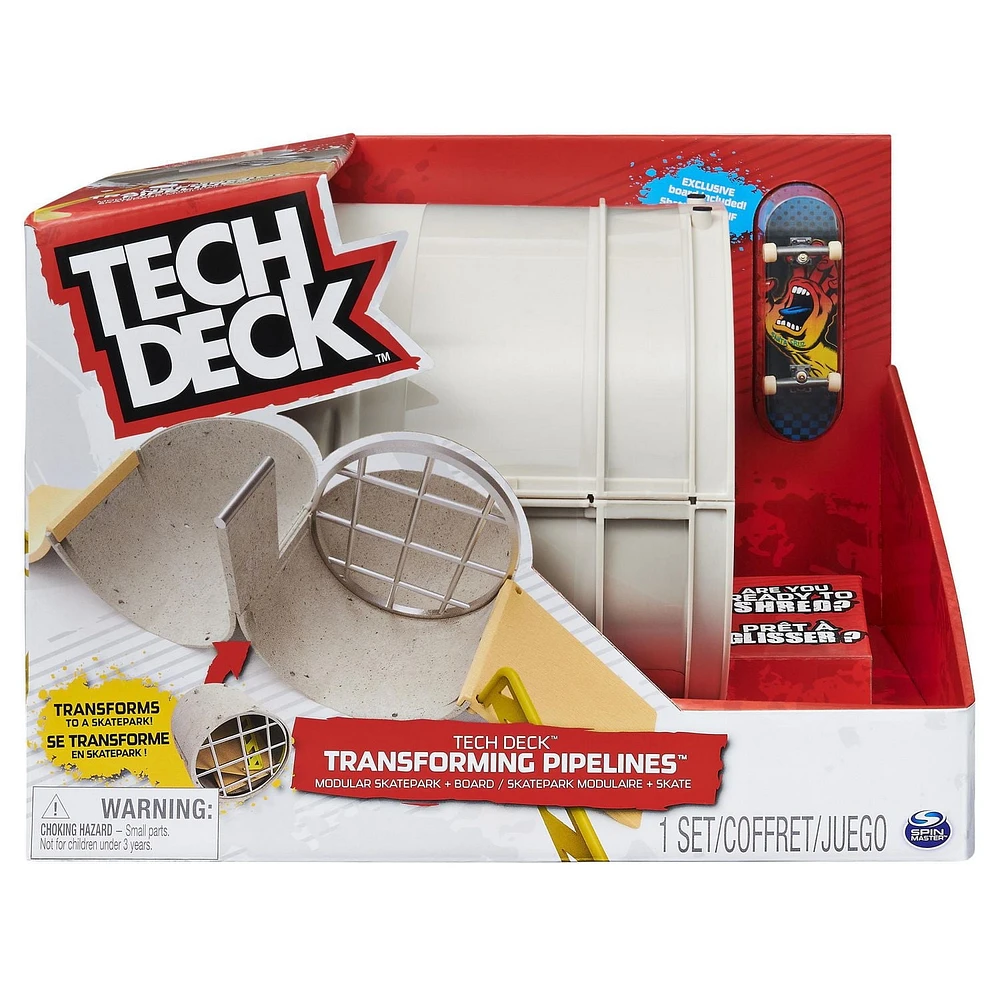Tech Deck, Transforming Pipelines, Coffret de skatepark modulaire et fingerboard exclusif