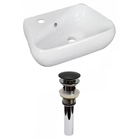 American Imaginations AI-31295 17,5 pouces W au-dessus du navire blanc de compteur pour le forage gauche de 1 trou