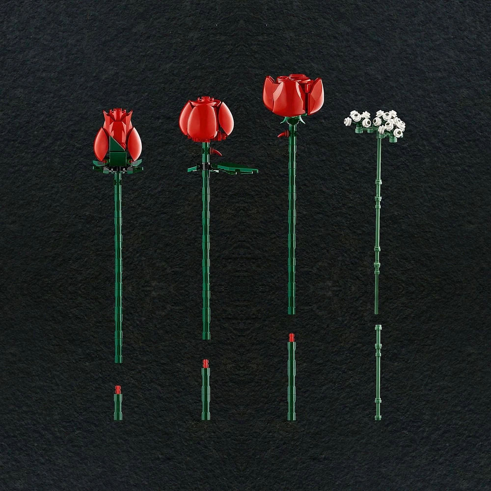 LEGO Botanicals Le bouquet de roses; fleurs artificielles de couleur rouge 10328