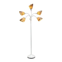 Simple Designs Lampadaire à col de cygne réglable à 5 lumières