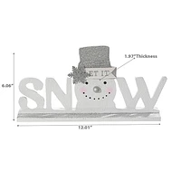 Décor De Neige De Dessus De Table En Bois