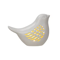 HOMETRENDS CERAMIC BIRD WITH B/O LIGHT, 8"L × 3.8"W × 5.8"H