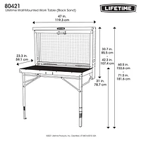 Table de travail murale de Lifetime