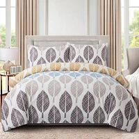 Literie toutes saisons Marina Decoration, housse de couette ultra douce et soyeuse, en rayonne de bambou richement imprimée, avec taies d'oreiller