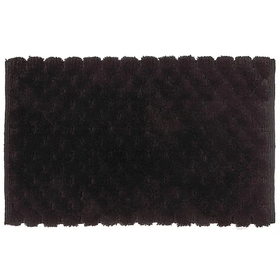 HANDWOVEN POMPOM BATH MAT (BLACK) (20 x 32)