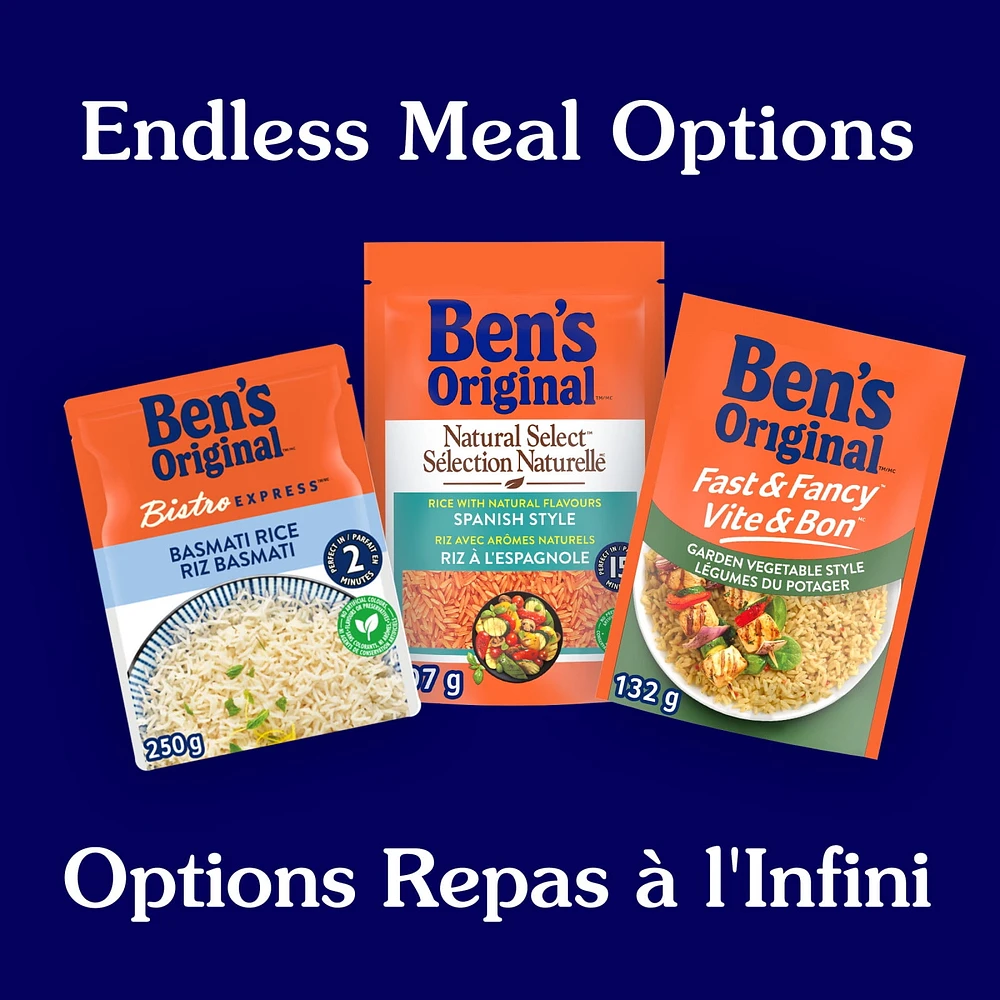 BEN'S ORIGINAL FAST & FANCY Garden Vegetable Style Rice, 132g pouch, Perfect Every Time™