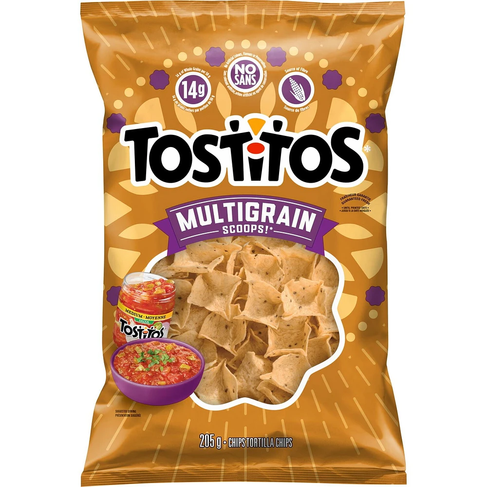 Tostitos Multigrain Scoops! tortilla chips, 205g