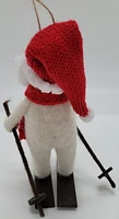 Temps de vacances Laine Polyester Tissu Ski Chien - Blanc