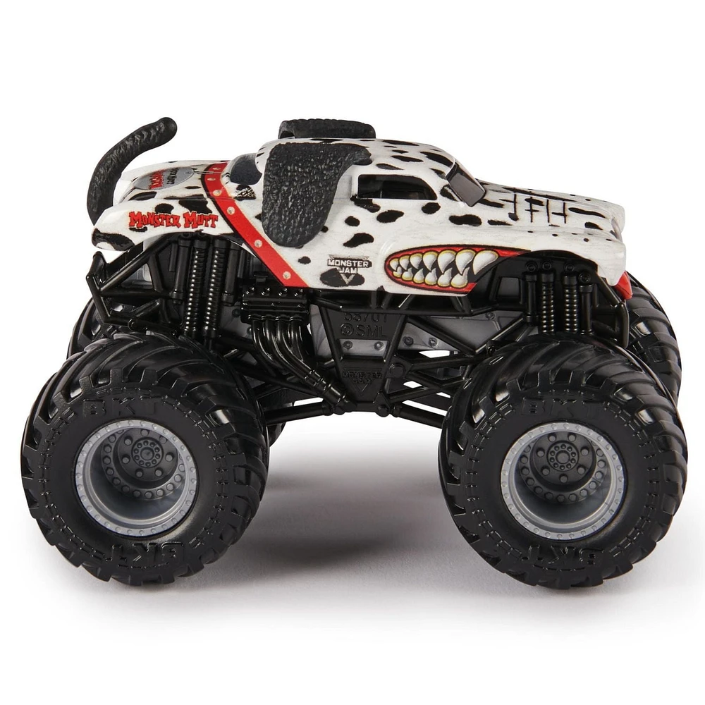 Monster Jam, Monster truck Monster Mutt Dalmatian officiel, véhicule en métal moulé, échelle 1:64, jouets pour garçons à partir de 3 ans