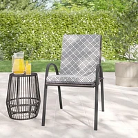 Coussin de siège pour patio à dossier haut Géo noir Mainstays 111,8 cm x 48,3 cm x 6,4 cm Réversible