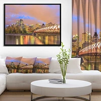 Design Art Calgary Dans La Nuit  Sur Toile Encadrée