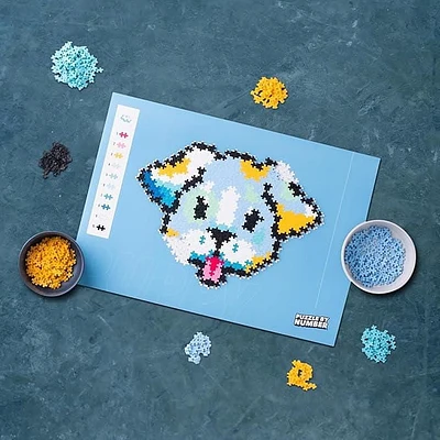 Plus Plus Puzzle à nombre - Chiot - Ens. Construction - 500 pieces - 5 ans +