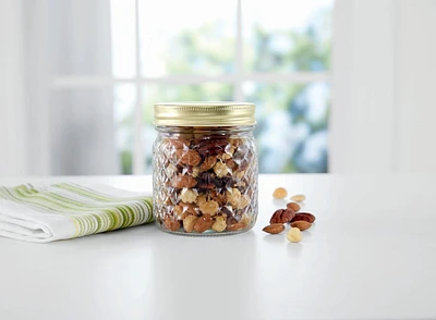 Pot en verre embossé de 500 Ml 500ML Quilté