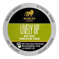 Marley Coffee, Lively Up, Dark Roast, Single Serve K-Cup Compatible Capsules, 12 Count