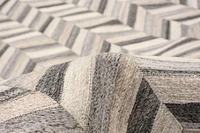ECARPETGALLERY 5'2" x 8'0" Transitional Río Handmade Area Rug for Living Room, Dining Room and Bedroom in Grey