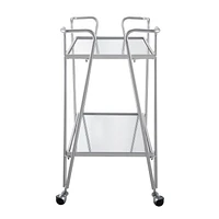 Putnam Silver Mid-Century Bar Cart