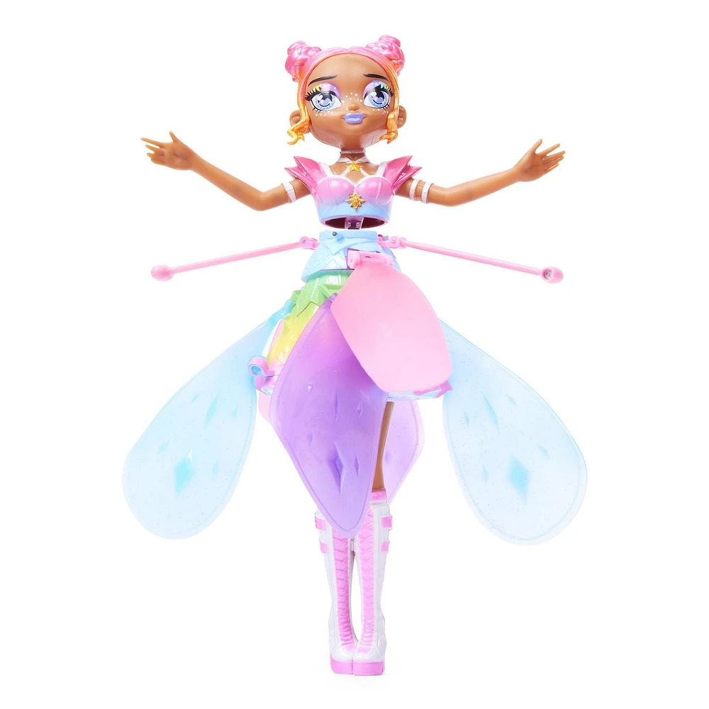 Hatchimals Pixies, Crystal Flyers, Rainbow Glitter Idol, Jouet volant magique avec lumières, Jouets pour filles à partir de 6 ans