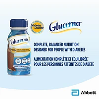 Boisson nutritive Glucerna, Substitut de repas, Alimentation complète et équilibrée pour les personnes diabétiques, Chocolat, 6 x 237 mL Alimentation complète et équilibrée