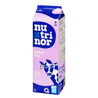 1L Milk 1% carton Nutrinor, 1L partly skimmed